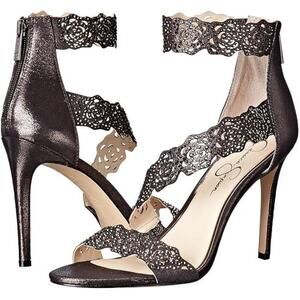 Size 10 Floral Flower Geela Heel Open toe Black Birthday Strappy Wedding Guest